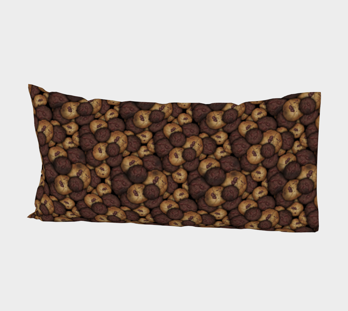 Aperçu de Chocolate Chip Cookies Pattern Bed Pillow Sleeve #2