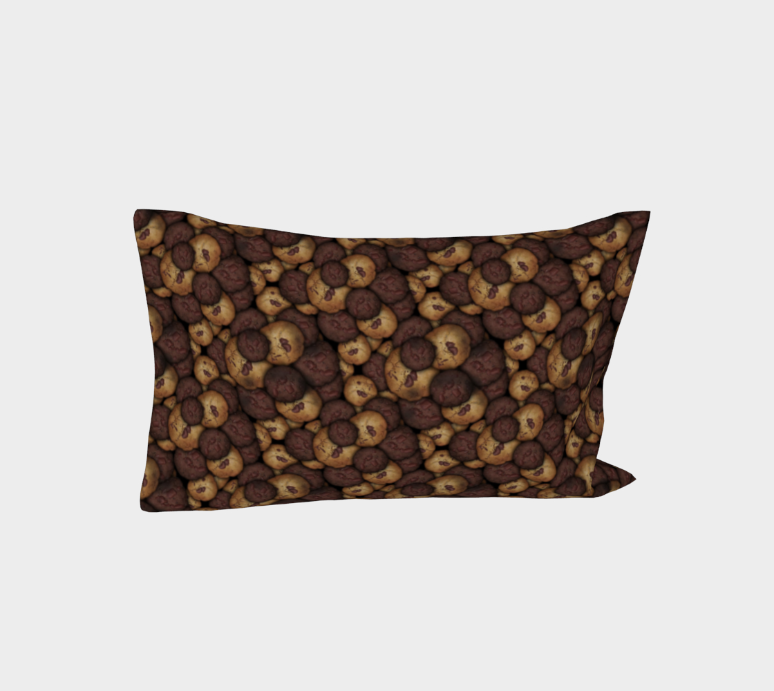 Aperçu de Chocolate Chip Cookies Pattern Bed Pillow Sleeve #3