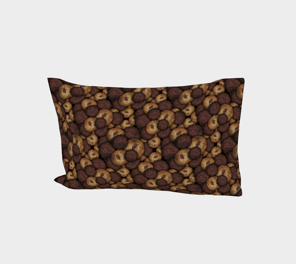 Aperçu de Chocolate Chip Cookies Pattern Bed Pillow Sleeve #1