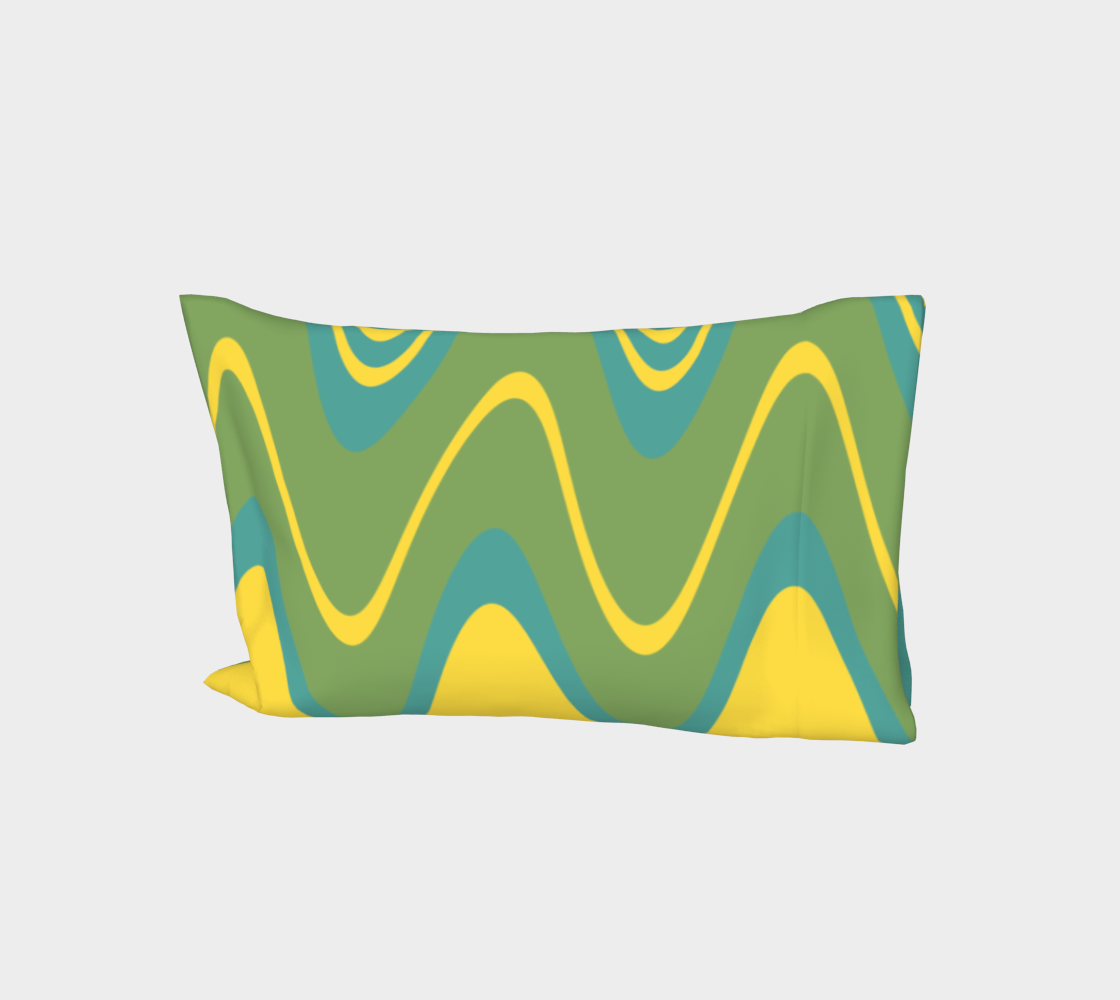Aperçu de Wavy Green/Yellow Pillow Case