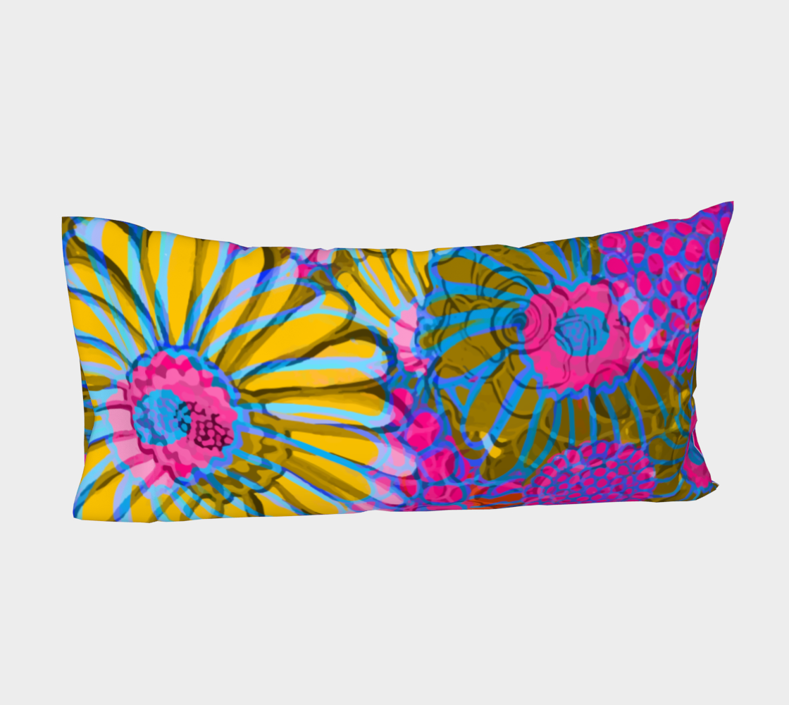 Funky Floral Bed Pillow Sleeve preview #4