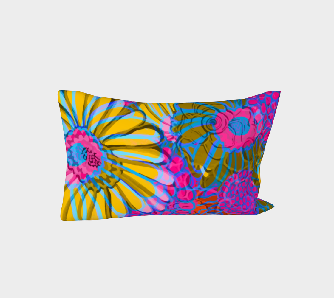 Funky Floral Bed Pillow Sleeve preview #3