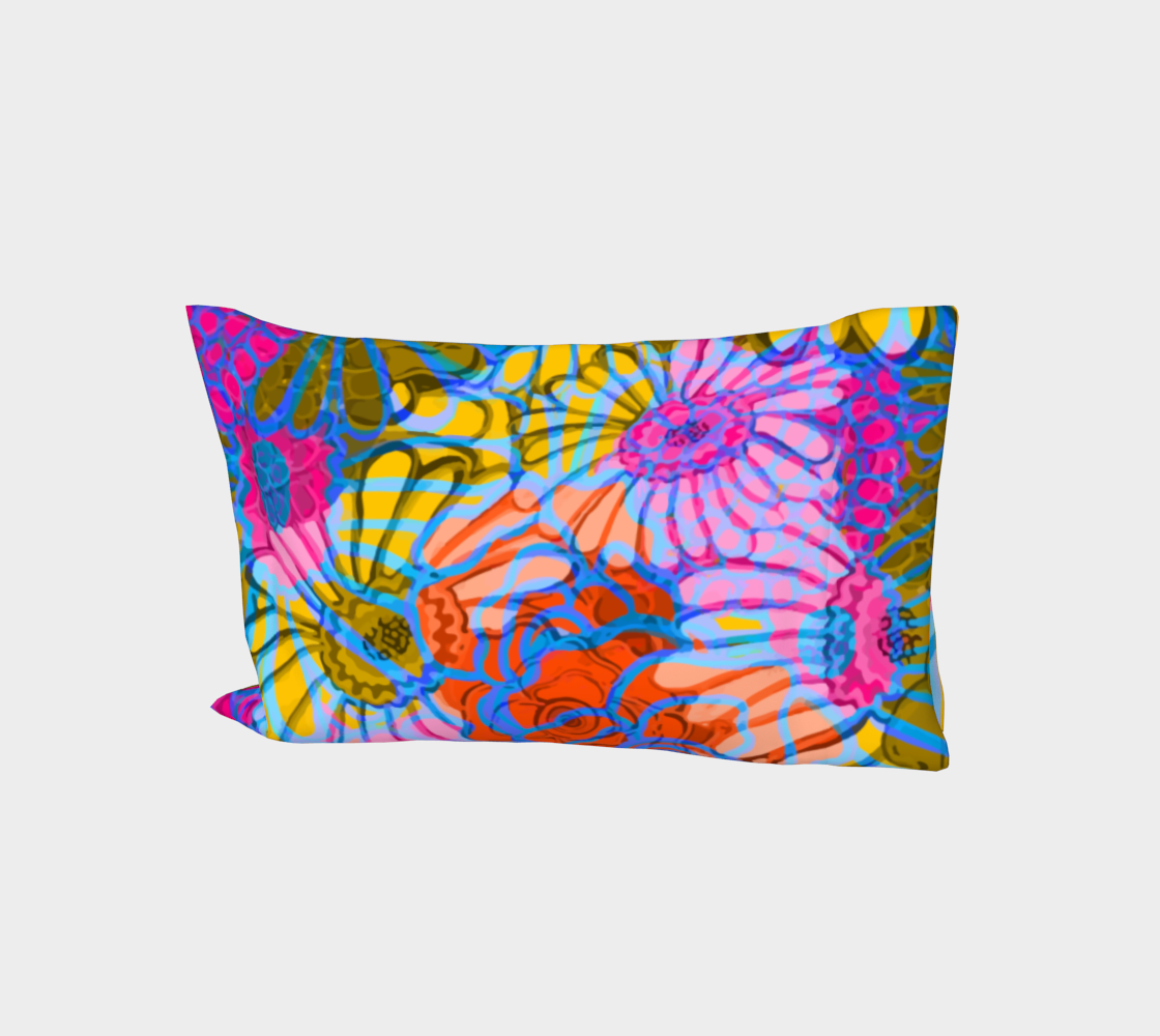 Funky Floral Bed Pillow Sleeve preview