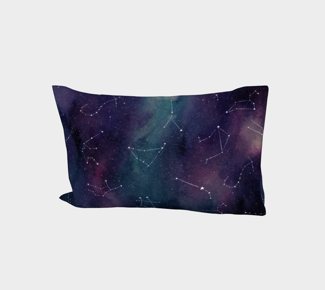 Zodiac galaxy bed pillow sleeve preview