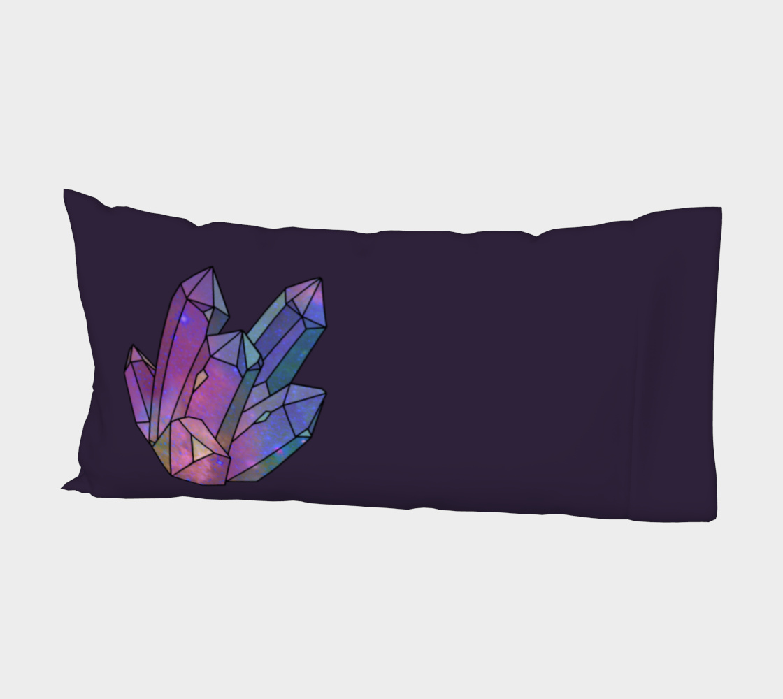 Cosmic Crystals Amethyst Rainbow Bed Pillow Sleeve Dark Lilac preview #2