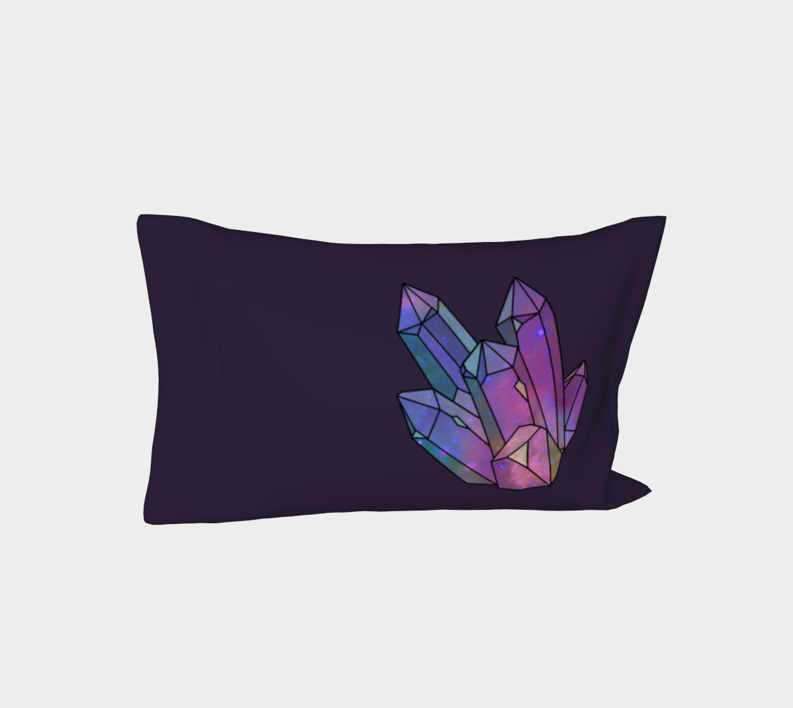 Cosmic Crystals Amethyst Rainbow Bed Pillow Sleeve Dark Lilac preview #3