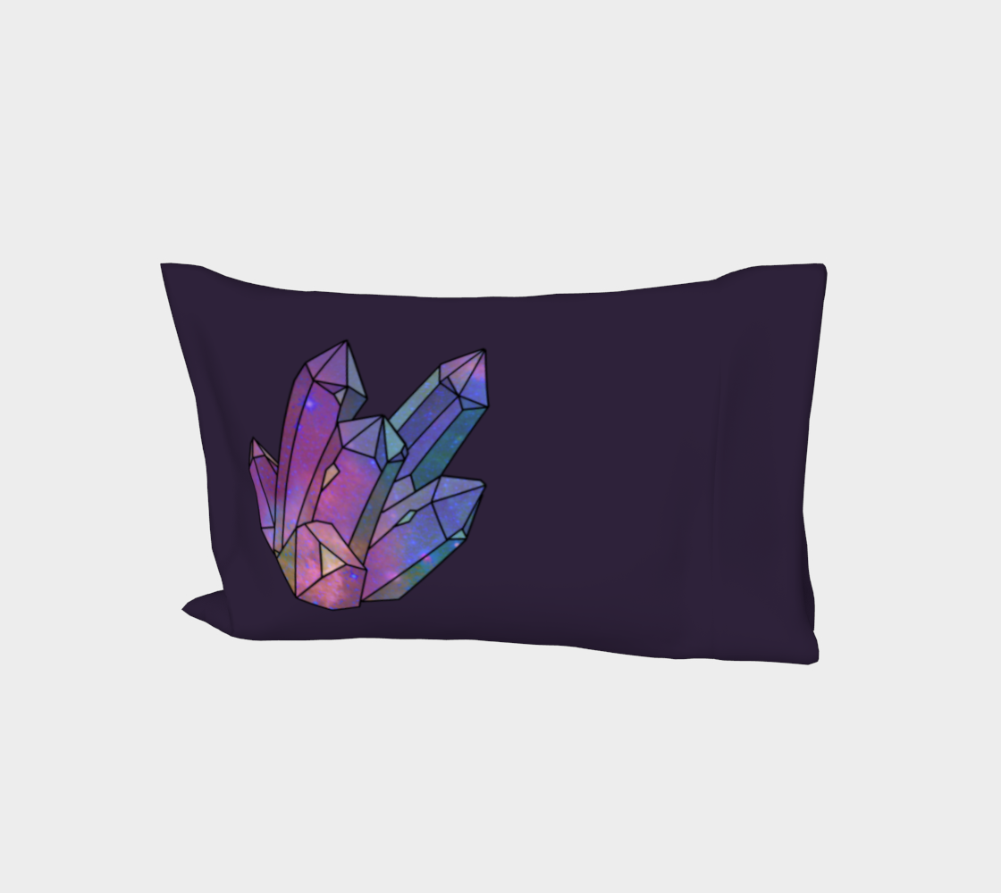 Cosmic Crystals Amethyst Rainbow Bed Pillow Sleeve Dark Lilac preview #1