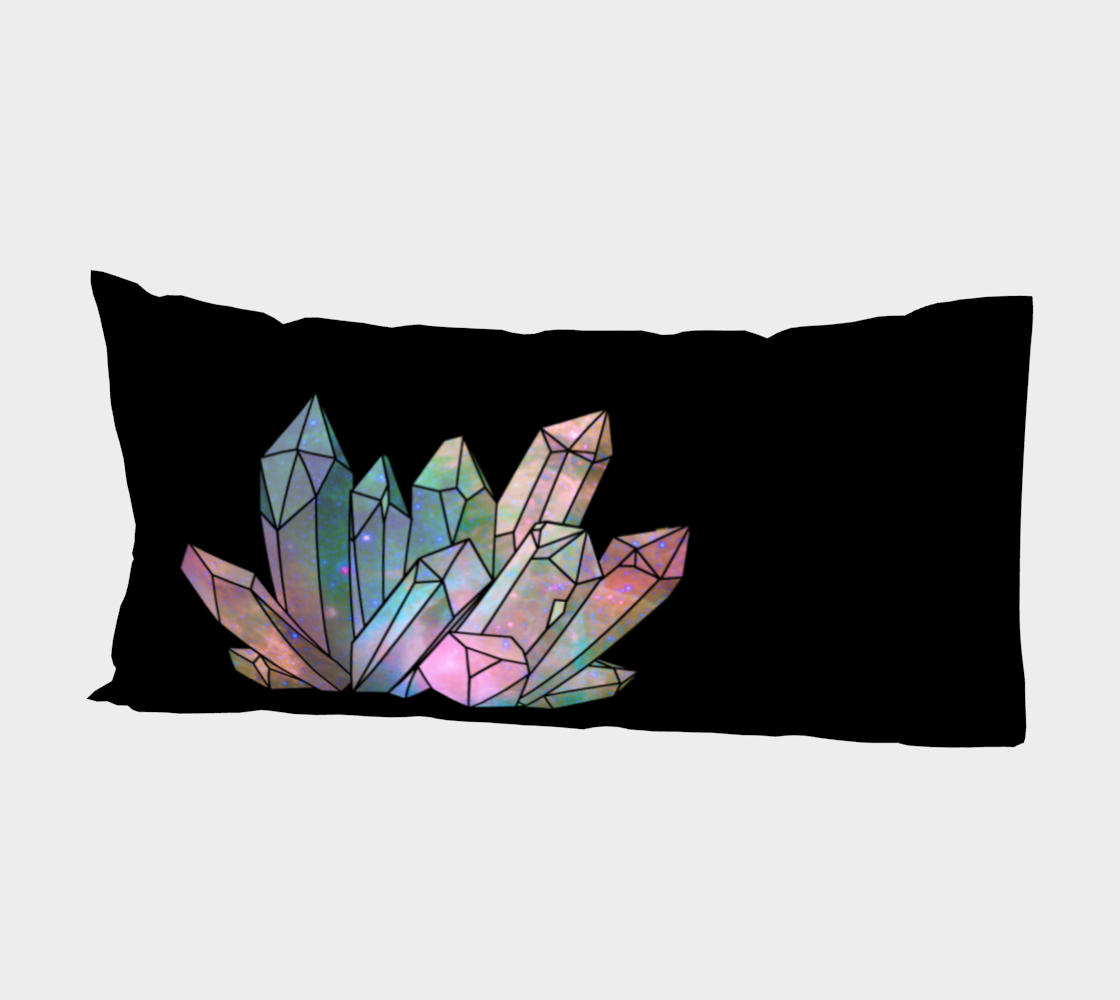Cosmic Crystals Rainbow Bed Pillow Sleeve Black preview #2