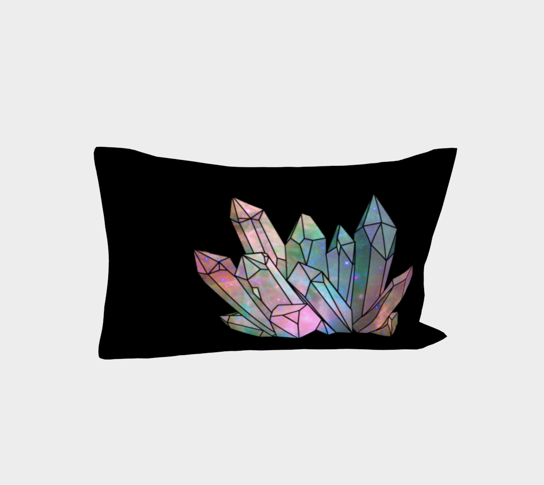 Cosmic Crystals Rainbow Bed Pillow Sleeve Black preview #3