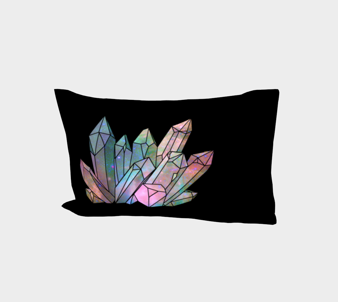 Cosmic Crystals Rainbow Bed Pillow Sleeve Black preview #1