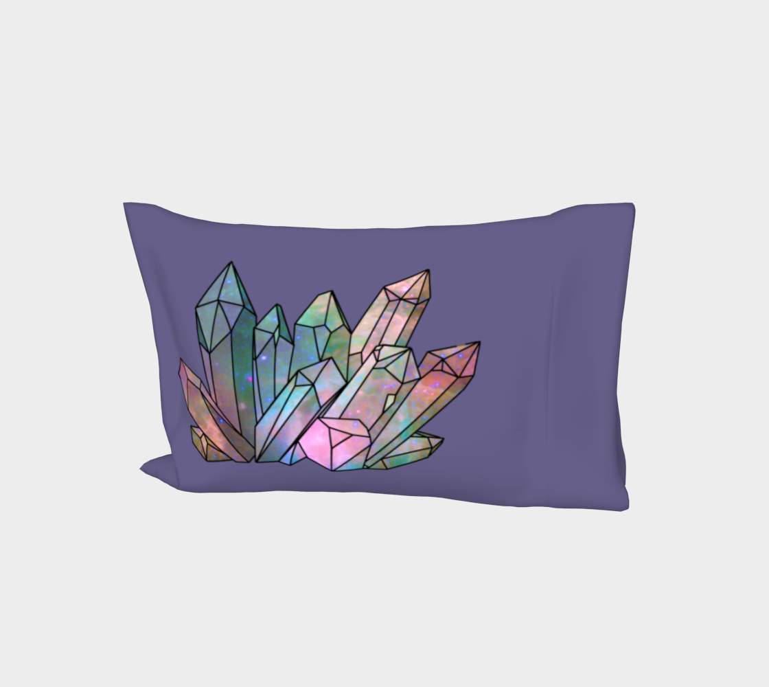 Cosmic Crystals Rainbow Bed Pillow Sleeve  Lavender preview