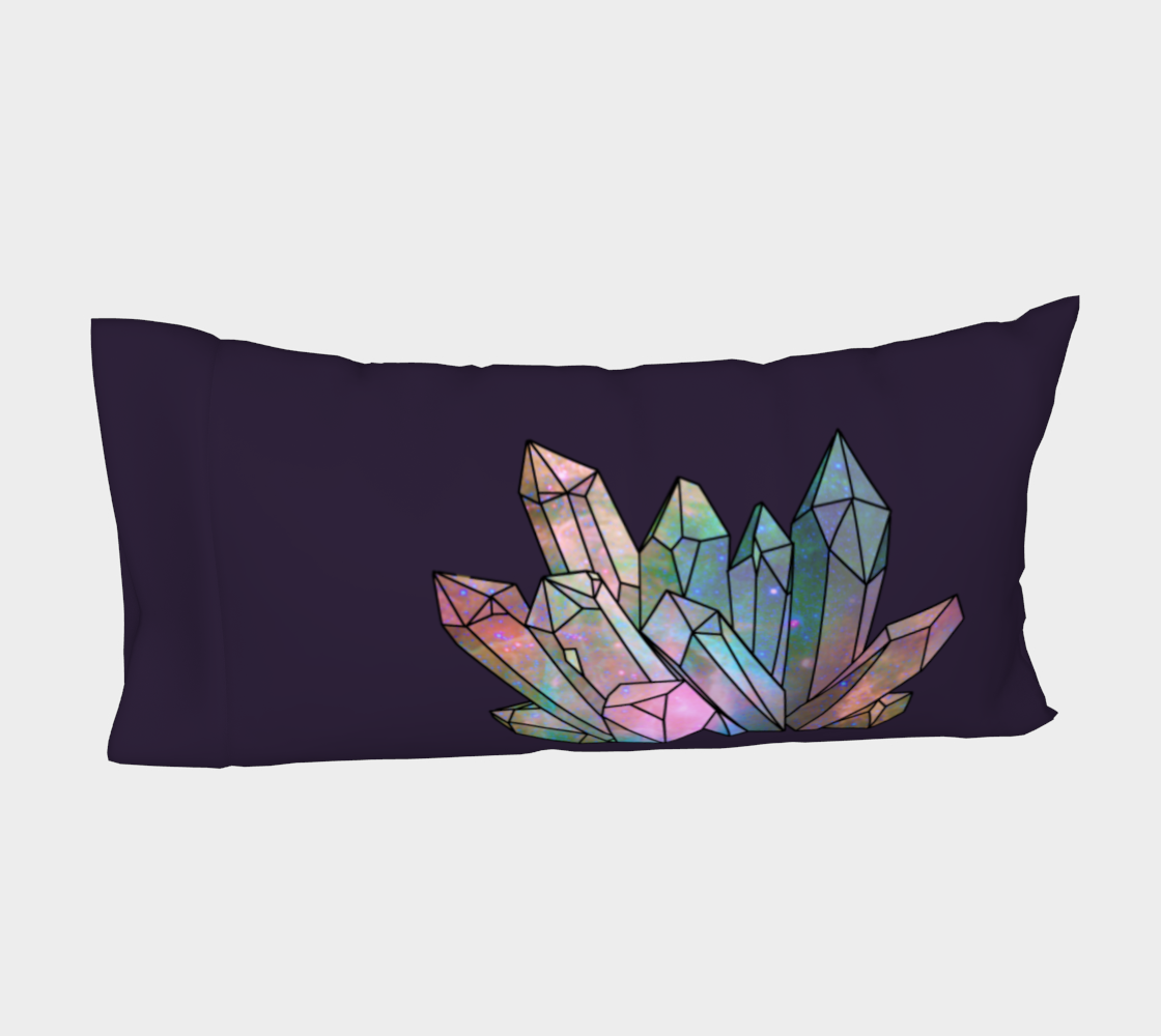 Cosmic Crystals Rainbow Bed Pillow Sleeve Dark Lilac preview #4
