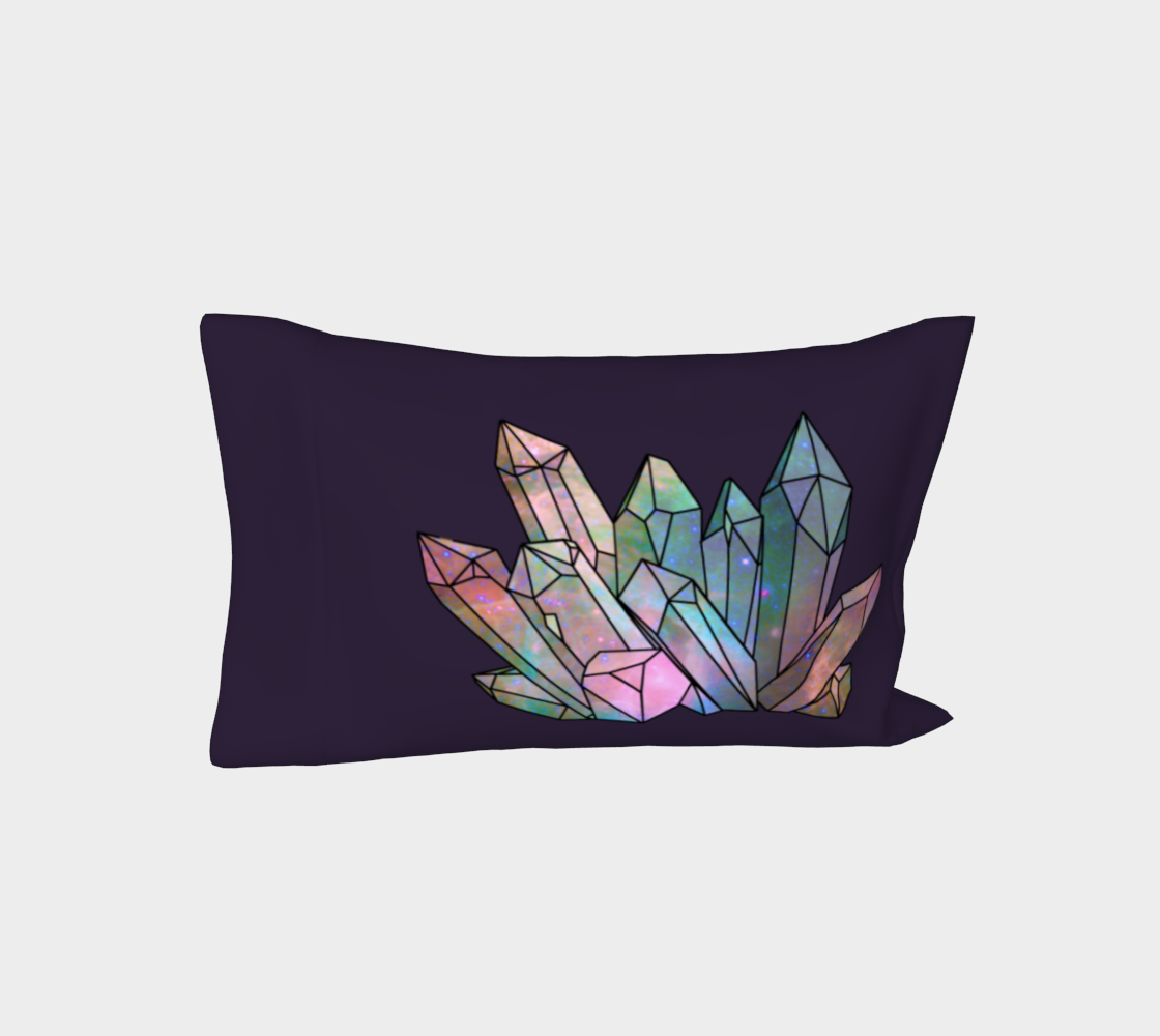 Cosmic Crystals Rainbow Bed Pillow Sleeve Dark Lilac preview #3
