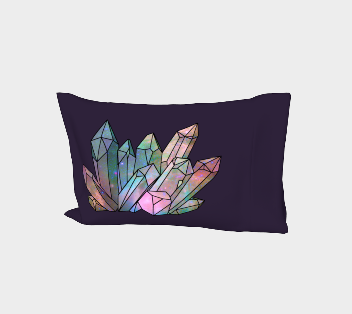 Cosmic Crystals Rainbow Bed Pillow Sleeve Dark Lilac preview #1