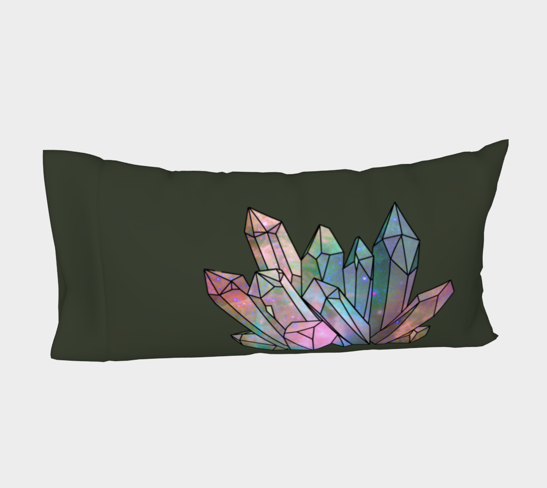 Cosmic Crystals Rainbow Bed Pillow Sleeve Sage preview #4