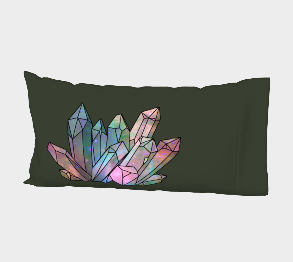 Cosmic Crystals Rainbow Bed Pillow Sleeve Sage preview #2