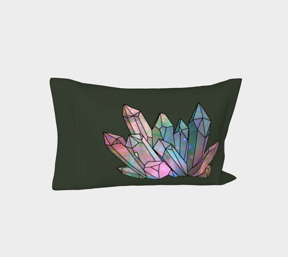 Cosmic Crystals Rainbow Bed Pillow Sleeve Sage preview #3