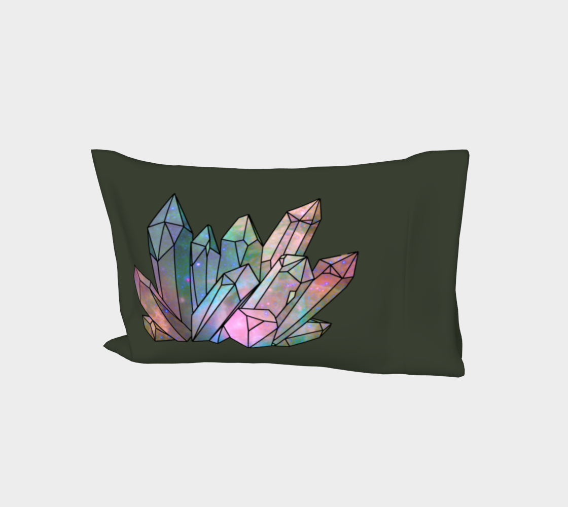 Cosmic Crystals Rainbow Bed Pillow Sleeve Sage preview #1