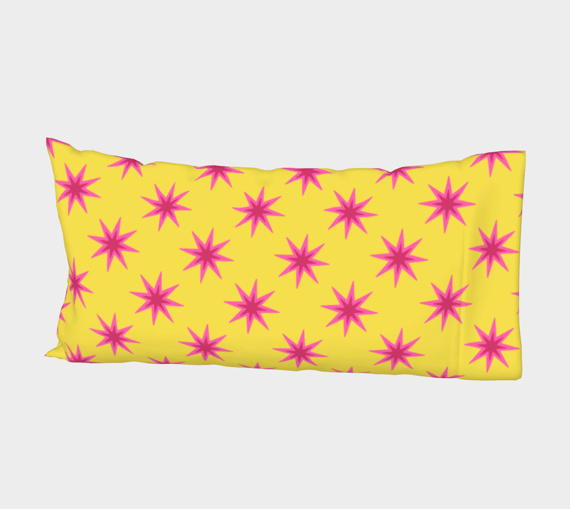 Double Pink Stars on Yellow preview #2