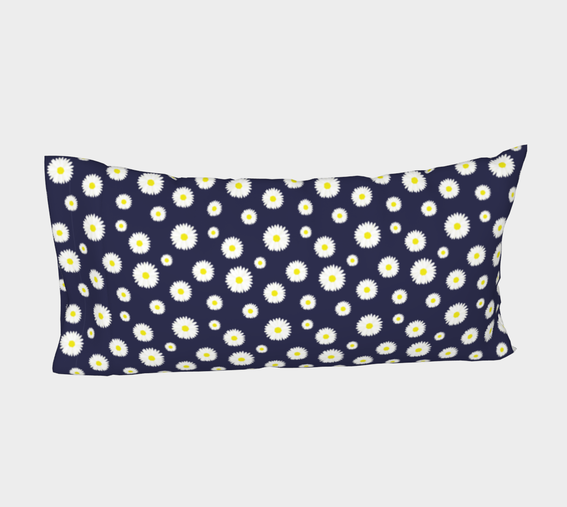 Aperçu de Daisy, Daisy Bed Pillow Sleeve - Navy #4