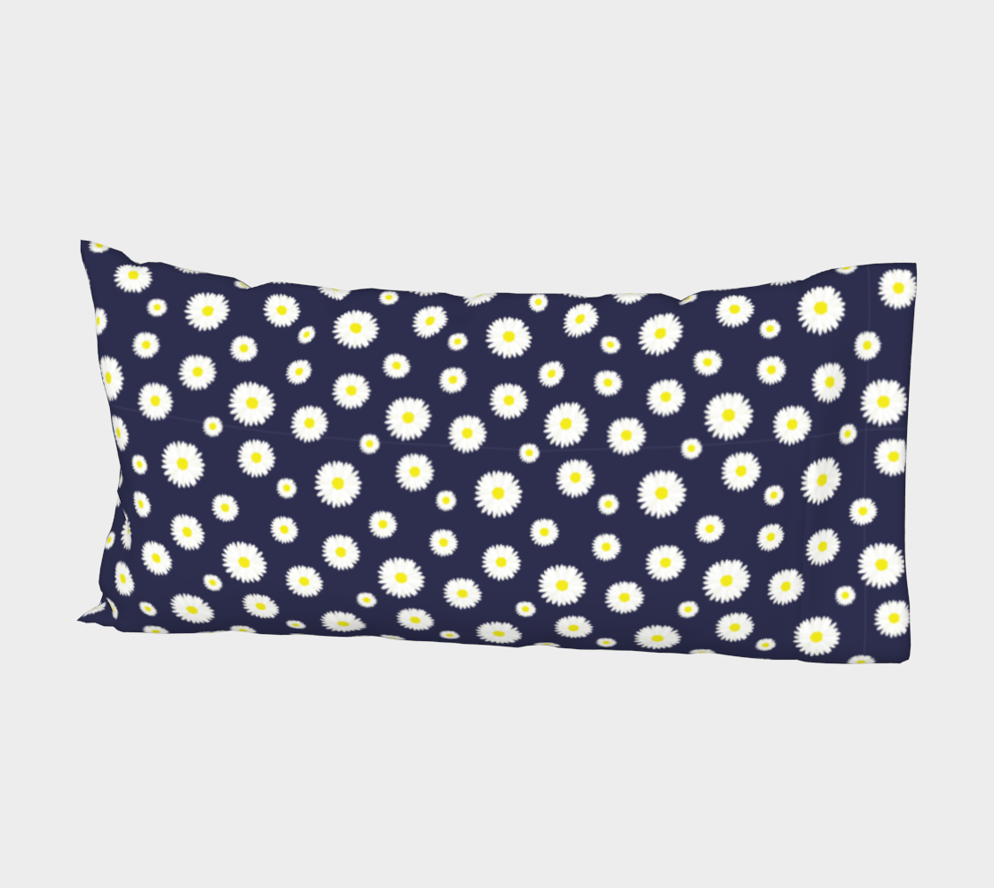Aperçu 3D de Daisy, Daisy Bed Pillow Sleeve - Navy
