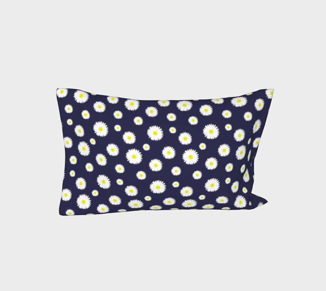 Aperçu de Daisy, Daisy Bed Pillow Sleeve - Navy #3