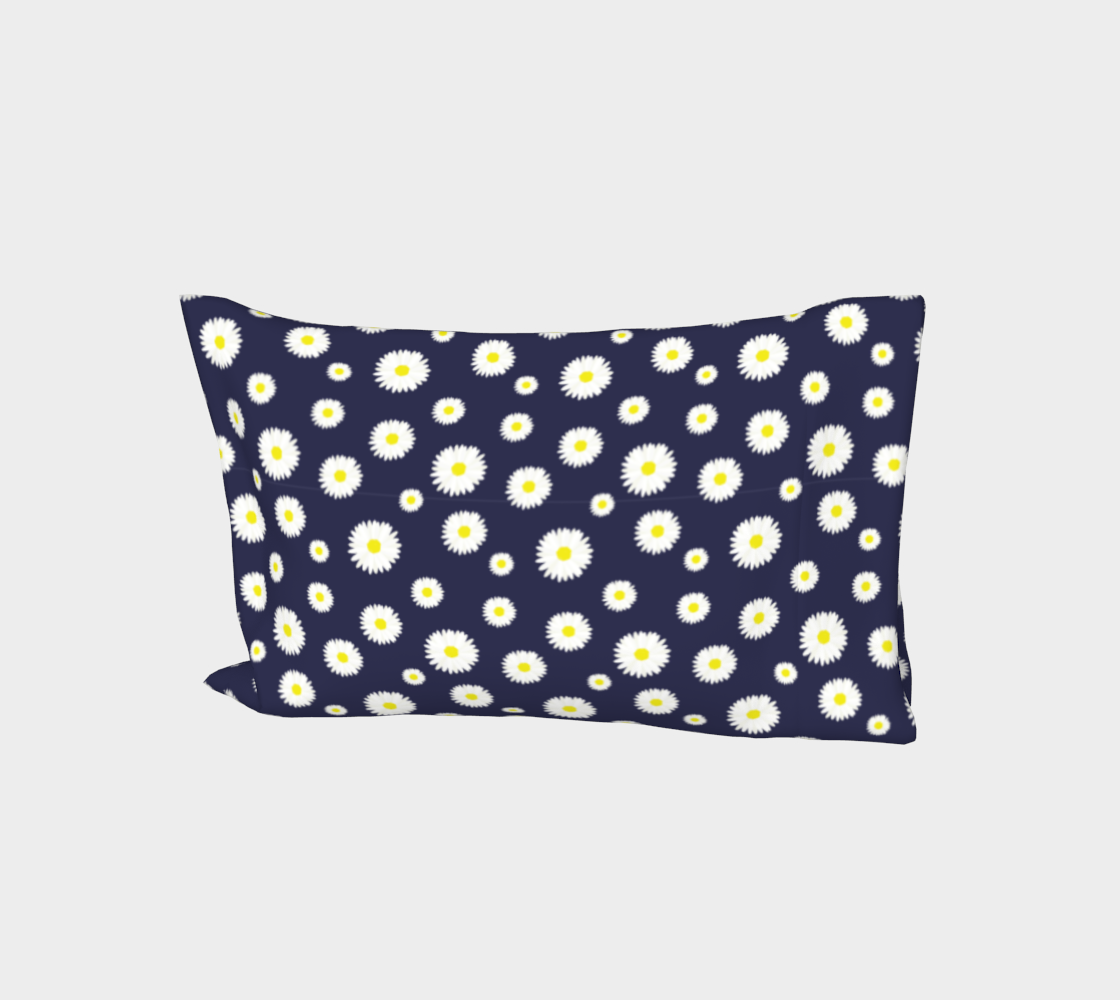 Daisy, Daisy Bed Pillow Sleeve - Navy preview