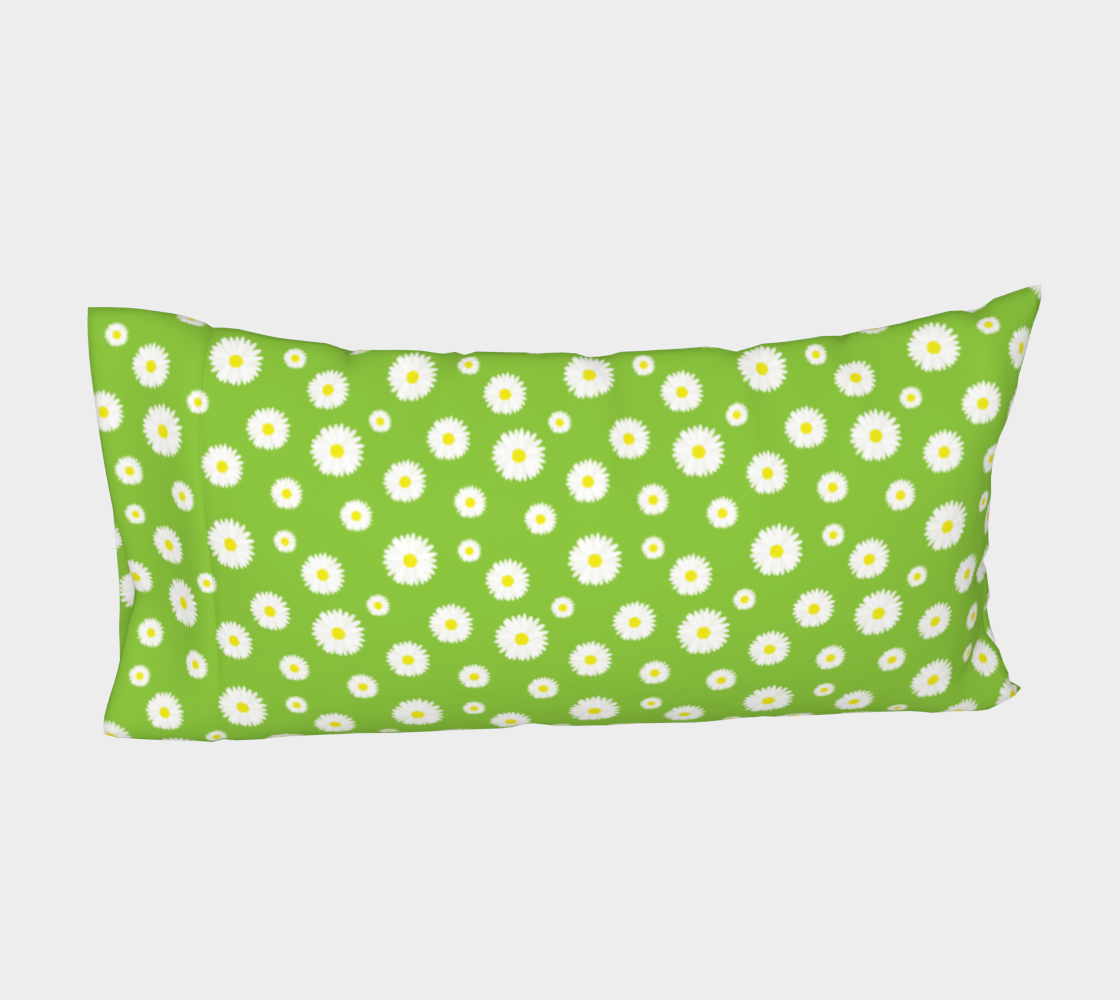 Daisy, Daisy Bed Pillow Sleeve - Green Miniature #5