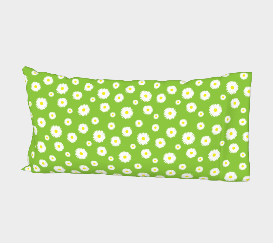 Daisy, Daisy Bed Pillow Sleeve - Green Miniature #3