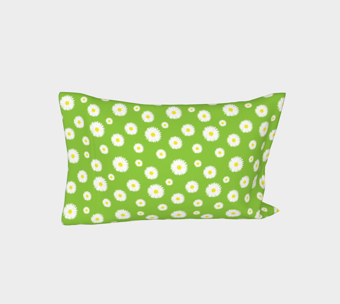 Aperçu de Daisy, Daisy Bed Pillow Sleeve - Green #3