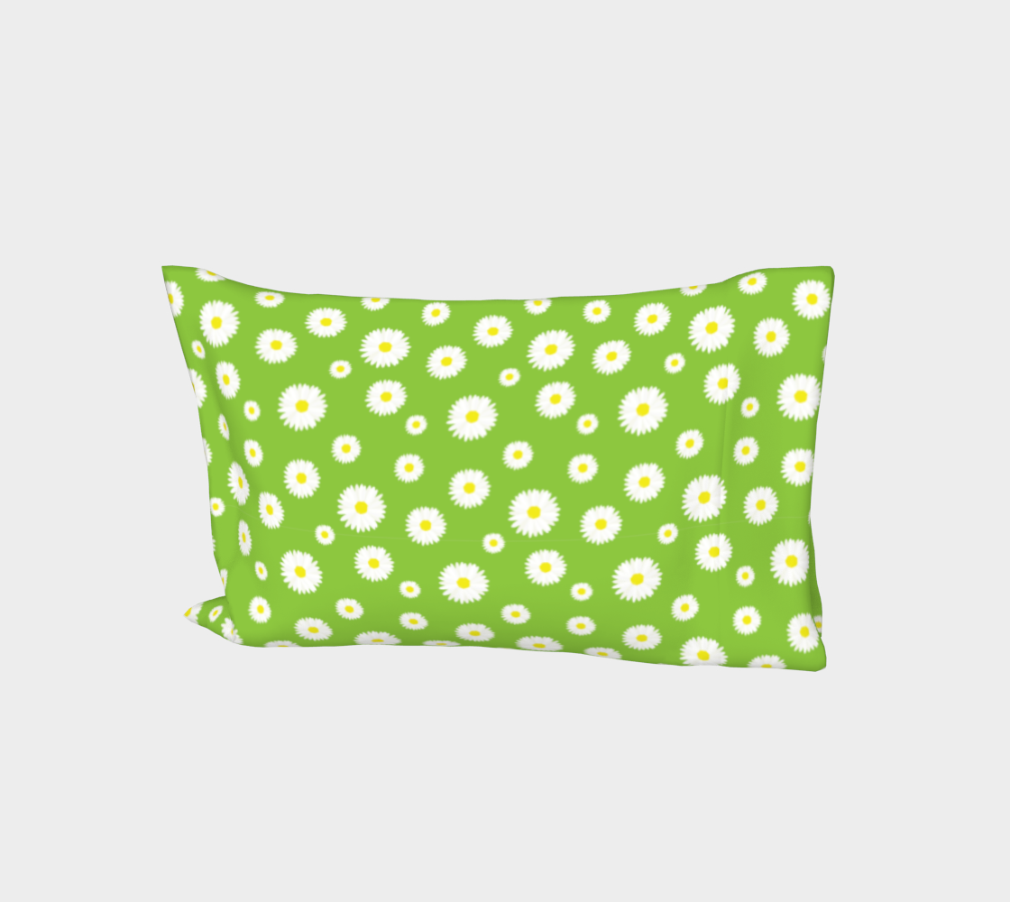 Daisy, Daisy Bed Pillow Sleeve - Green preview