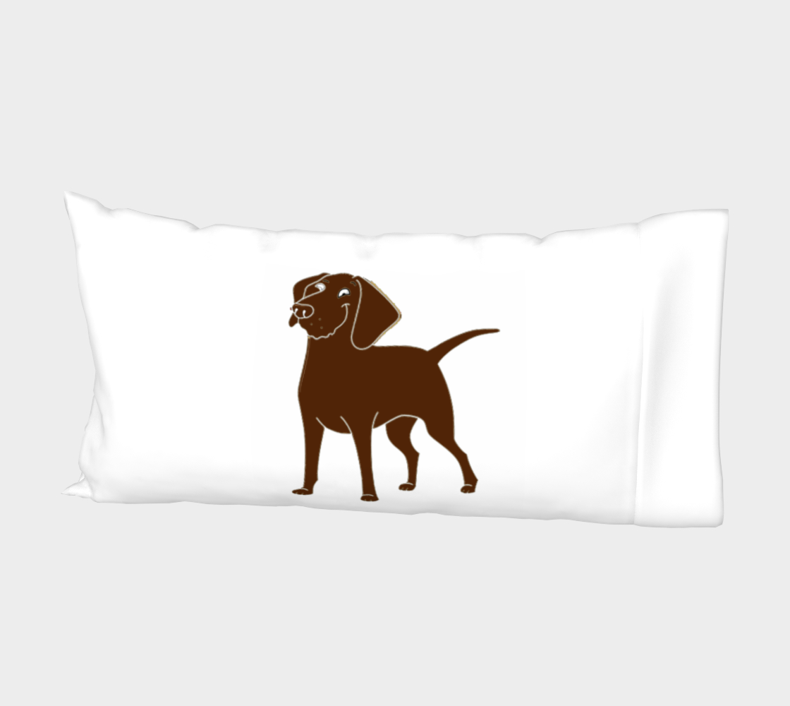 Labrador Retriever chocolate cartoon bed pillow sleeve preview #2