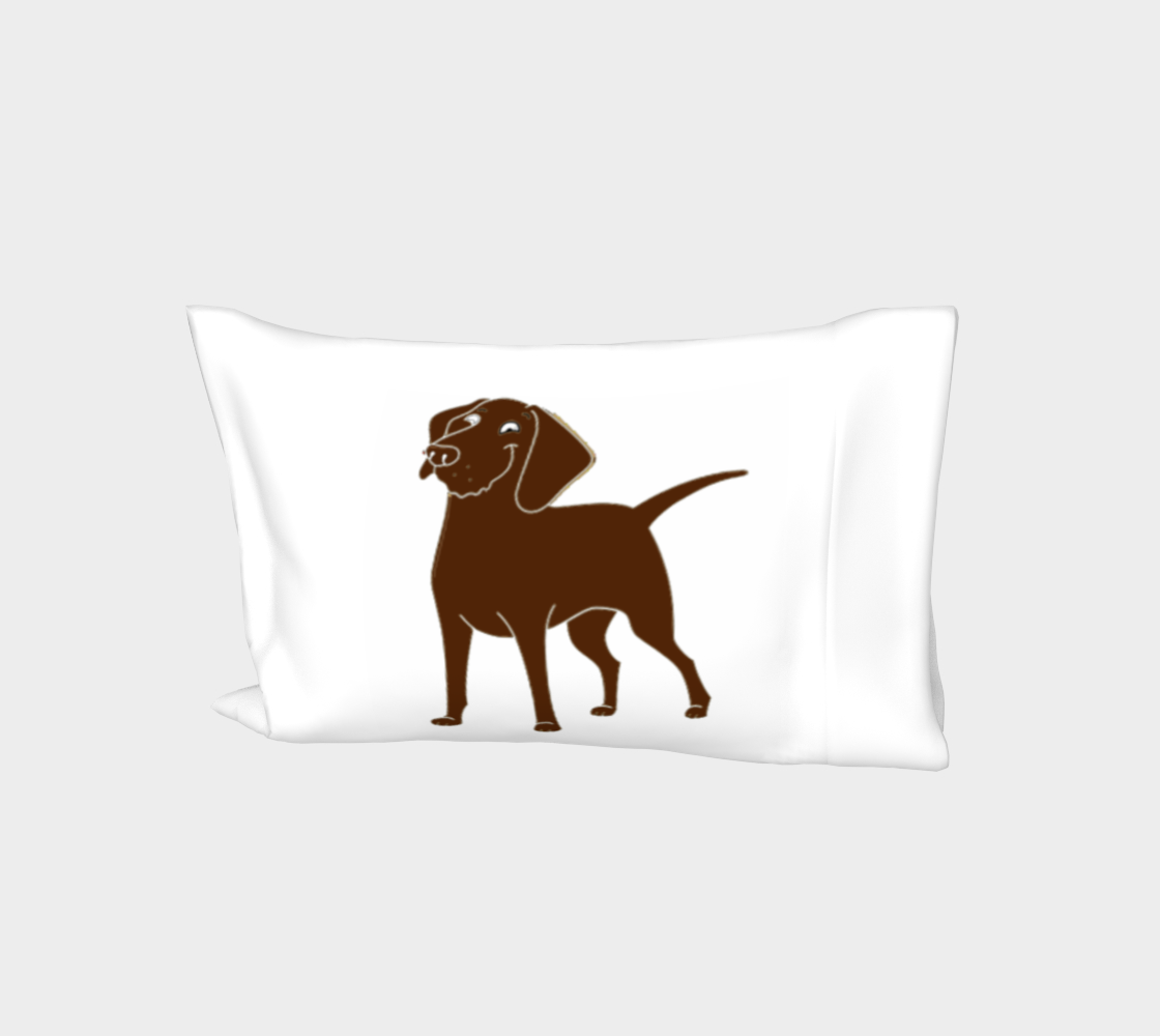 Labrador Retriever chocolate cartoon bed pillow sleeve preview #1
