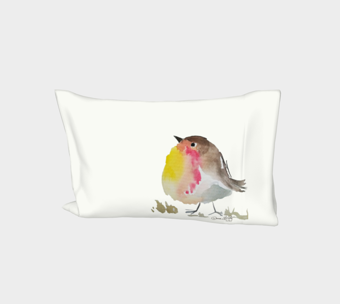 Baby Robin Watercolor SIG Bed Pillow Sleeve preview
