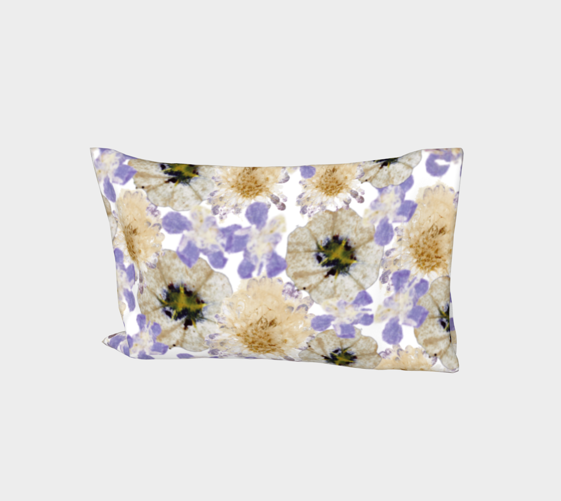 Bed Pillow Sleeve * Abstract Floral Bedding Linens * Flowered Pillow Cover * Purple White Petunia Watercolor Impressions Design aperçu