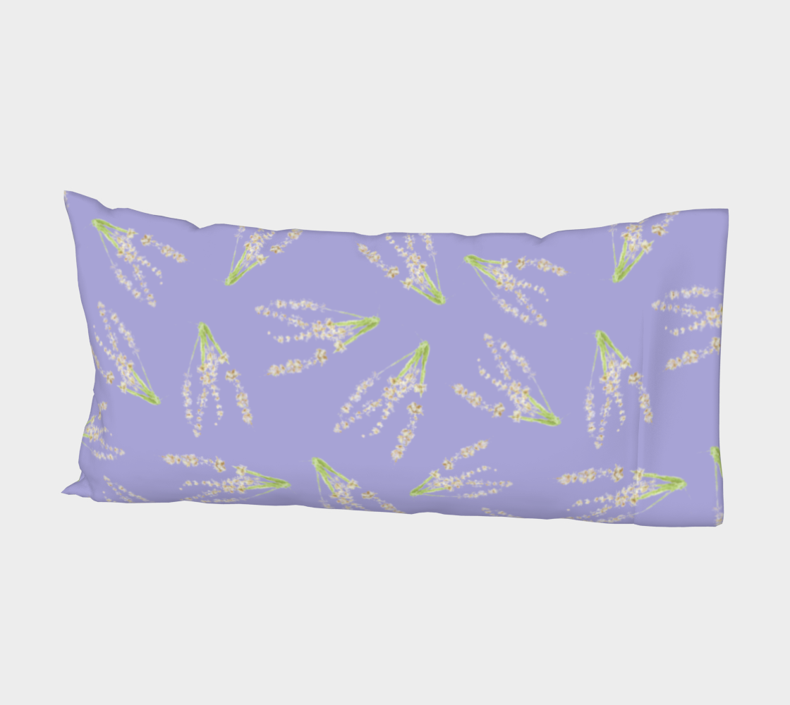 Bed Pillow Sleeve * Abstract Floral Bed Linens * Purple Lavender Flower Petals * Lavender on LavenderDesign 3D preview