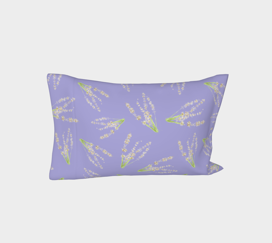 Bed Pillow Sleeve * Abstract Floral Bed Linens * Purple Lavender Flower Petals * Lavender on LavenderDesign preview #3