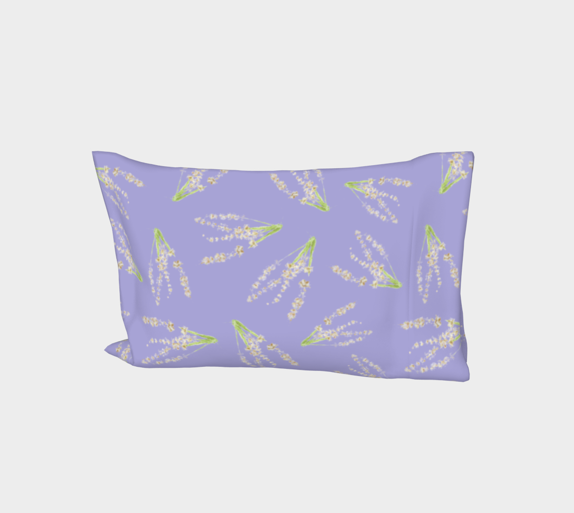 Bed Pillow Sleeve * Abstract Floral Bed Linens * Purple Lavender Flower Petals * Lavender on LavenderDesign preview #1
