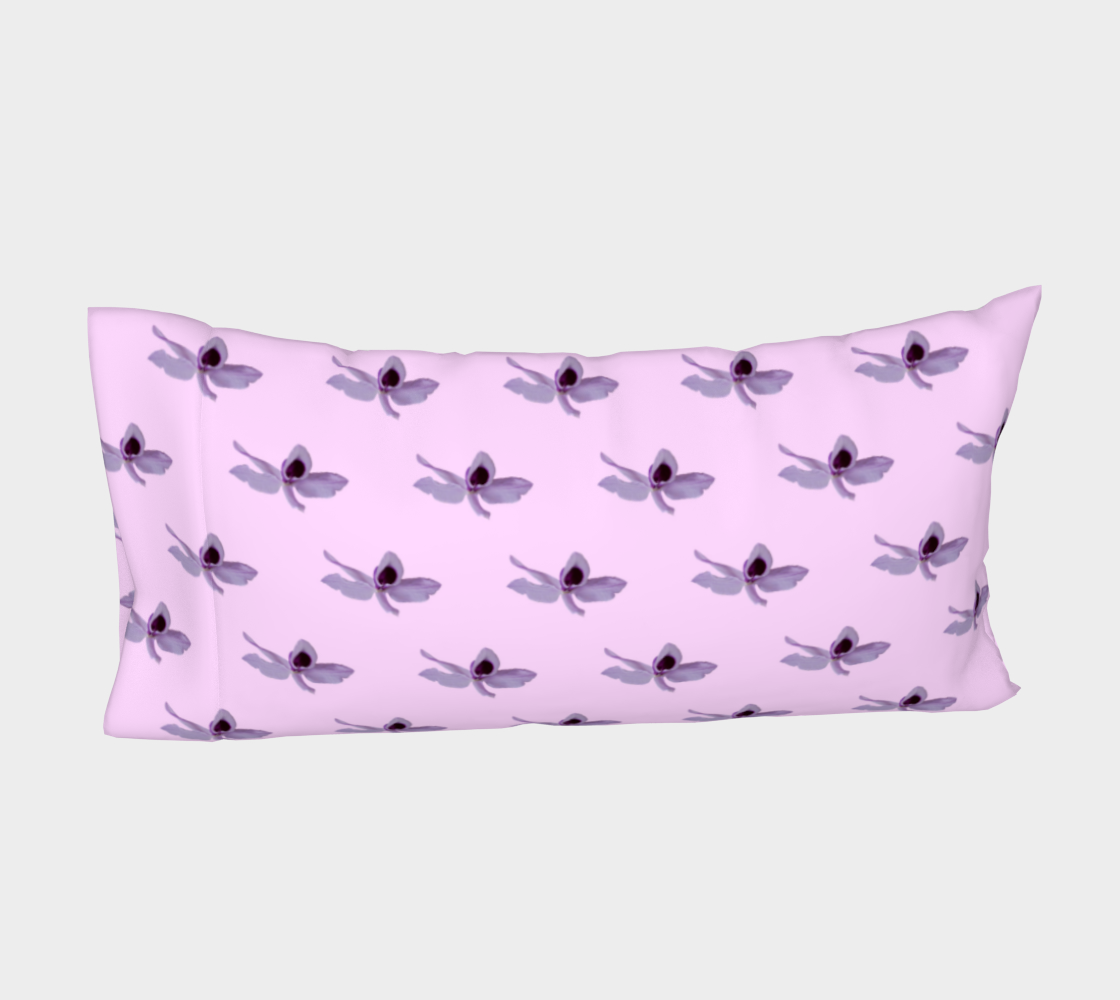Seamless pattern of purple orchids flower bed pillow sleeve Miniature #5