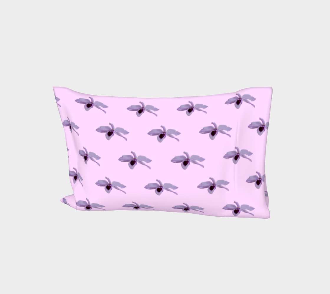 Aperçu de Seamless pattern of purple orchids flower bed pillow sleeve #1