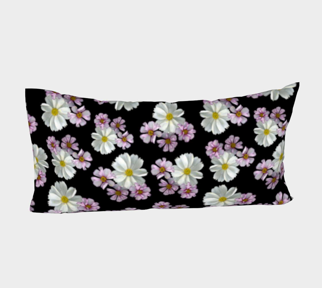 Aperçu de Bed Pillow Sleeve * Abstract Floral Bed Linens * Pink Purple White Cosmos Flower Petals  #4