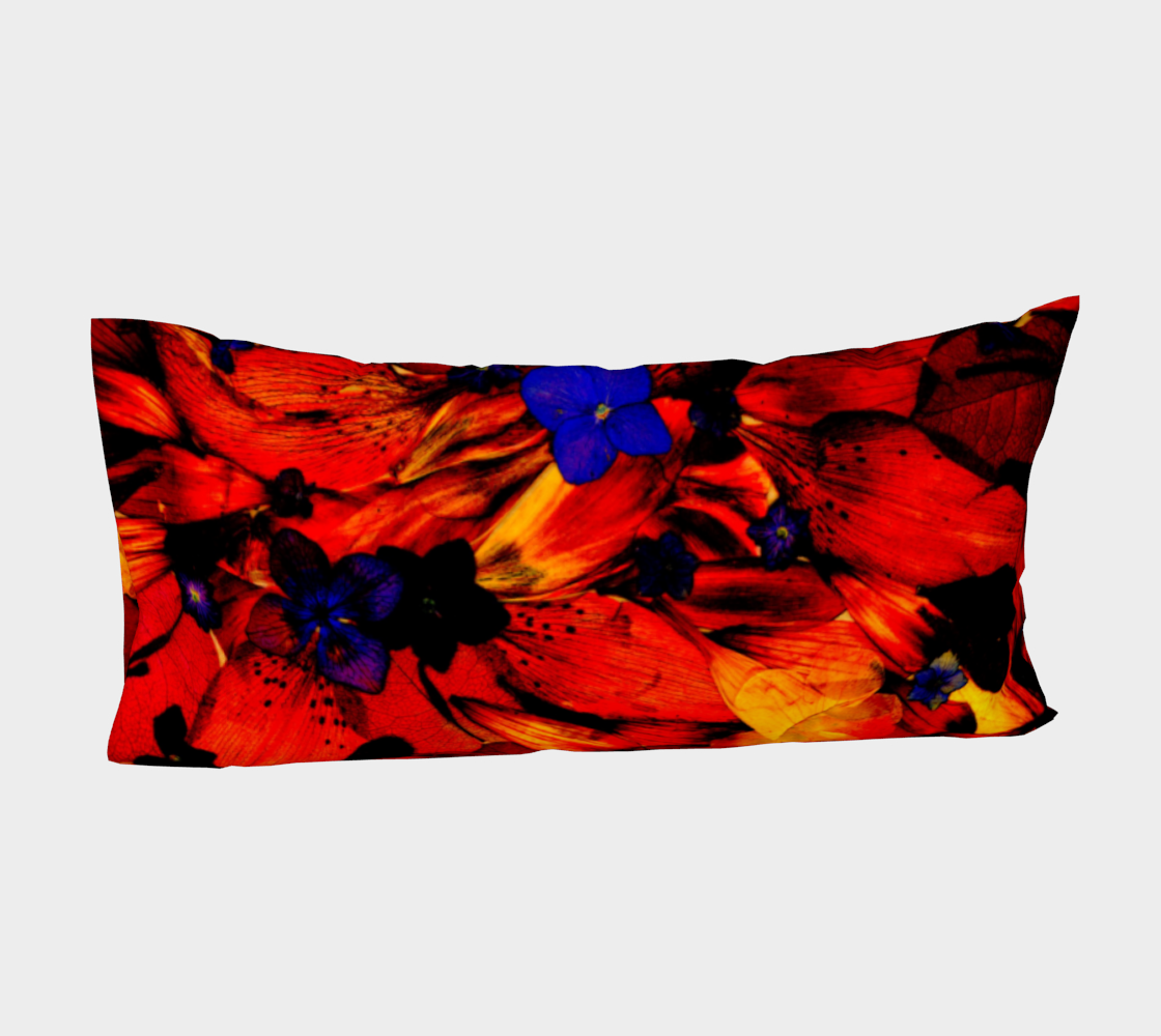 Bed Pillow Sleeve * Abstract Floral Bedding Linens * Flowered Pillow Cover * Multicolor Red Yellow Blue Purple Flowers * Chaos125 thumbnail #5