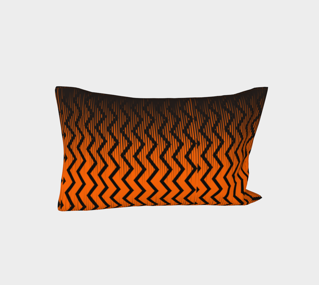 Orange Zigzag Tiger Bed Pillow Sleeve preview #3