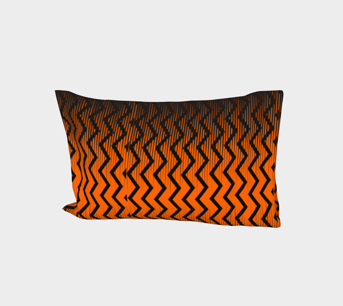 Orange Zigzag Tiger Bed Pillow Sleeve preview #1