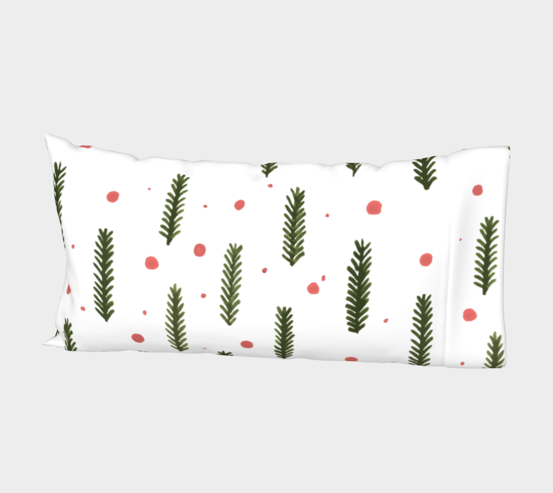 Sap green branches and berries pillow sleeve Miniature #3