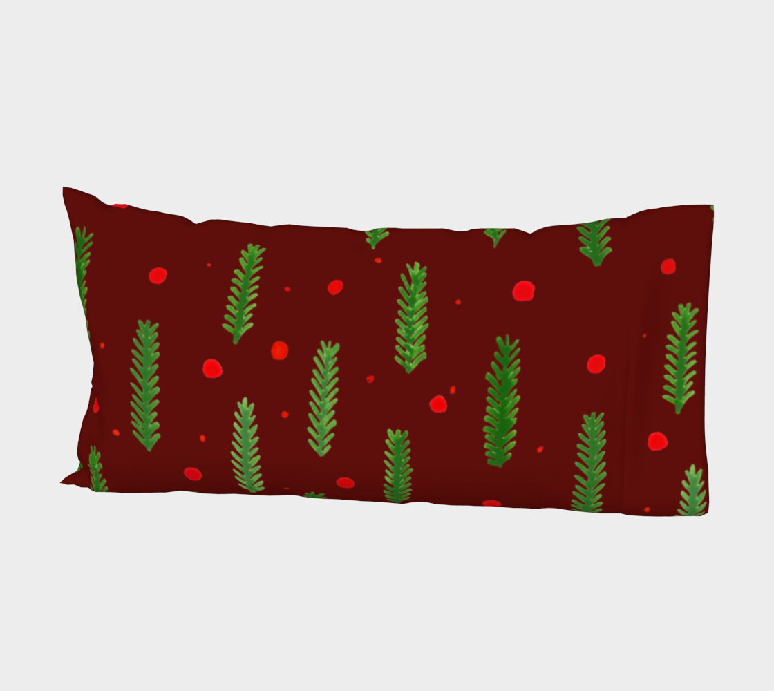 Burgundy Chris pillow sleevetmas branches and berries Miniature #3