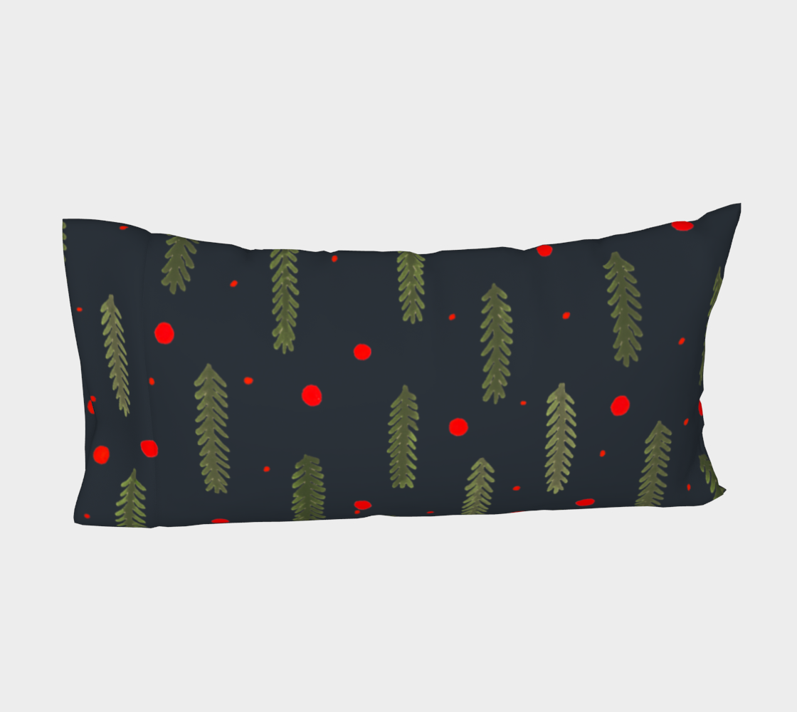 Aperçu de Christmas branches and dots - dark blue pillow sleeve #4