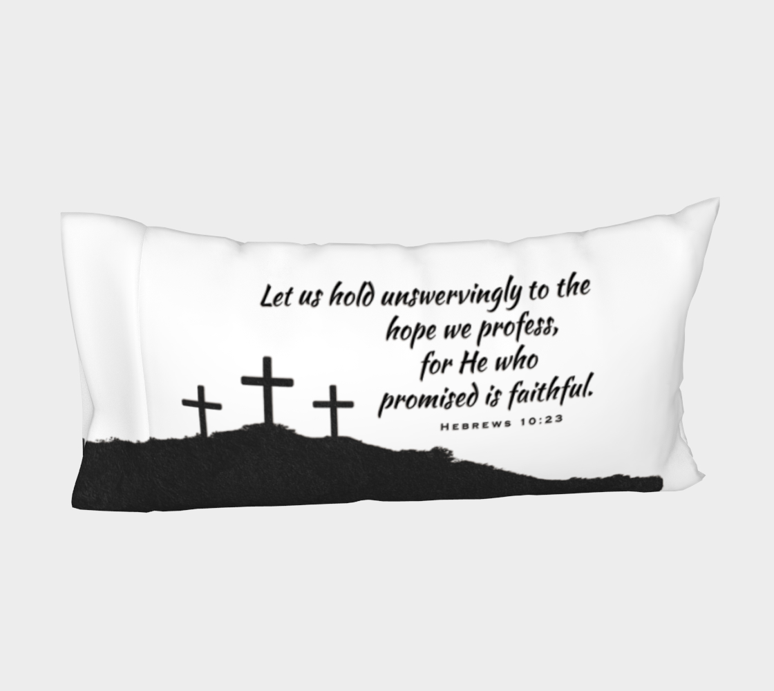 Aperçu de He Who Promised is Faithful pillow case black and white design #4
