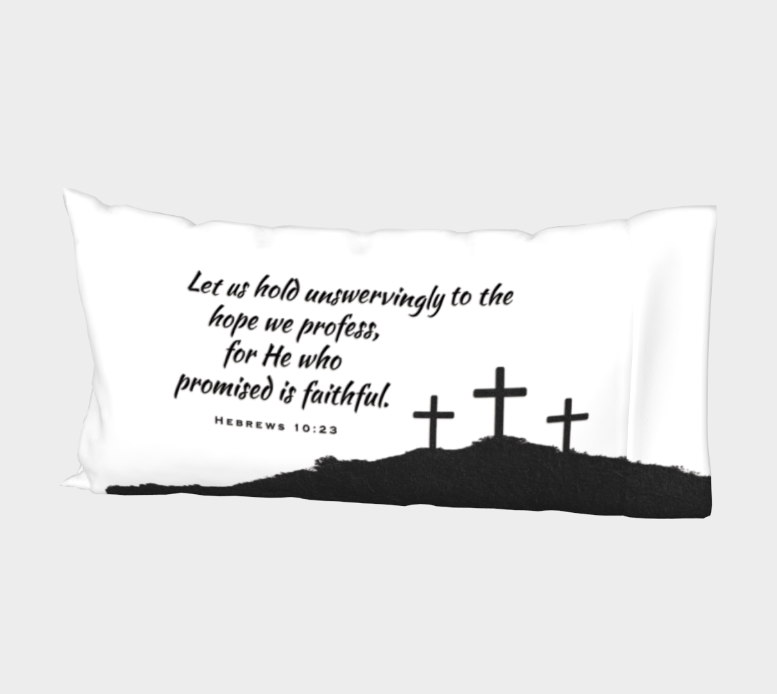 Aperçu de He Who Promised is Faithful pillow case black and white design #2