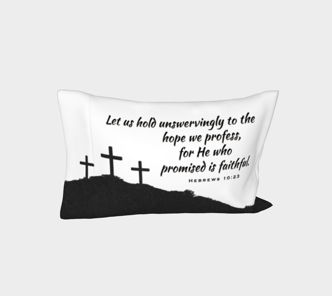 Aperçu de He Who Promised is Faithful pillow case black and white design #3